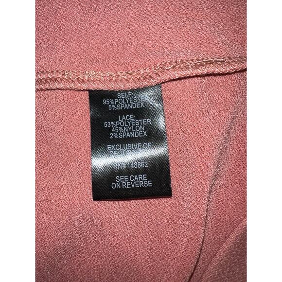 3X Torrid TOP Dusty Rose Pink Lace Stretch Poly Crepe Blouse Swing A-line NEW - Picture 11 of 11